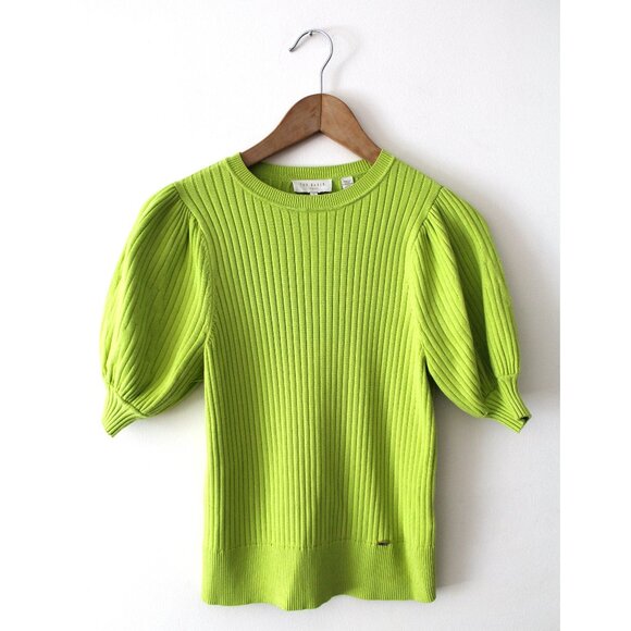 Ted Baker Maaybel Puff Sleeve Woven Jumper / Ted 1 / US 4 / Green Puff - Picture 4 of 9